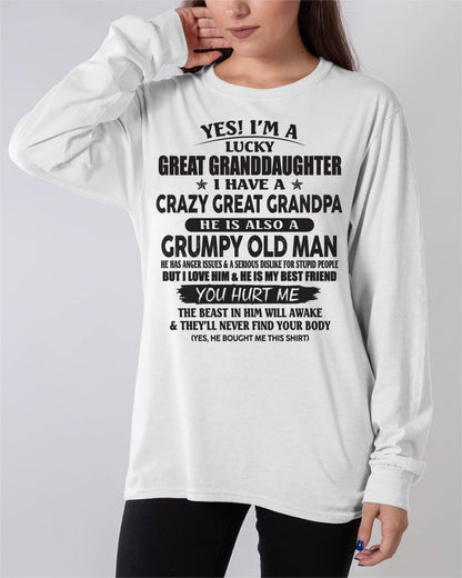 LUCKY GREAT GRANDDAUGHTER OF CRAZY GREAT GRANDPA - PERFECT GIFT FROM GREAT GRANDPA - SNOW00 (SKU12-287-00)