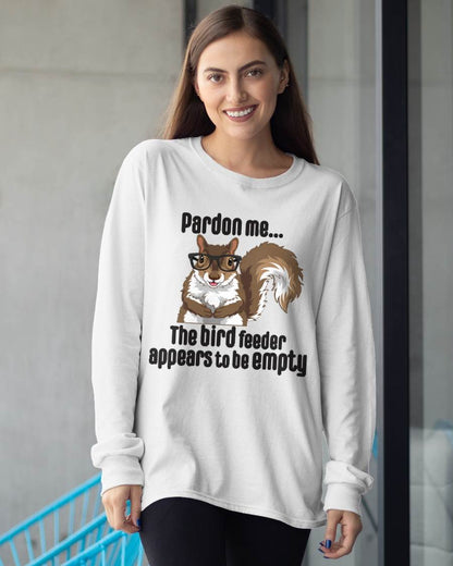Cute Squirrel Lover Pardon Me The Bird Feeder is Empty Funny T-Shirt