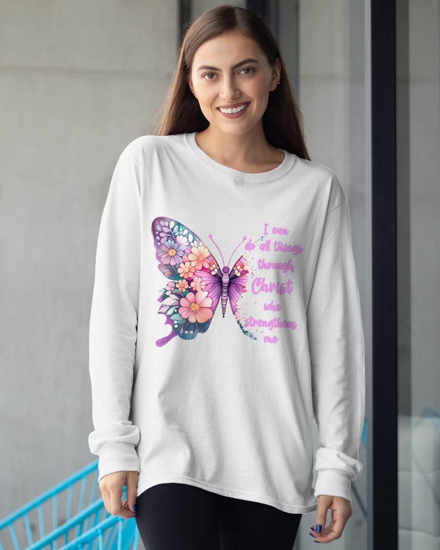 Jesus Shirts Apparel And Accessories I Can Do All Things Through Christ Pretty Butterfly Unisex-Adul