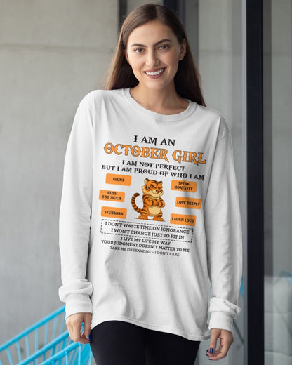 "I AM A OCTOBER GIRL" - Birthday Gift For October Girls - FMA SNOW10 (SKU26T-01-62-10)