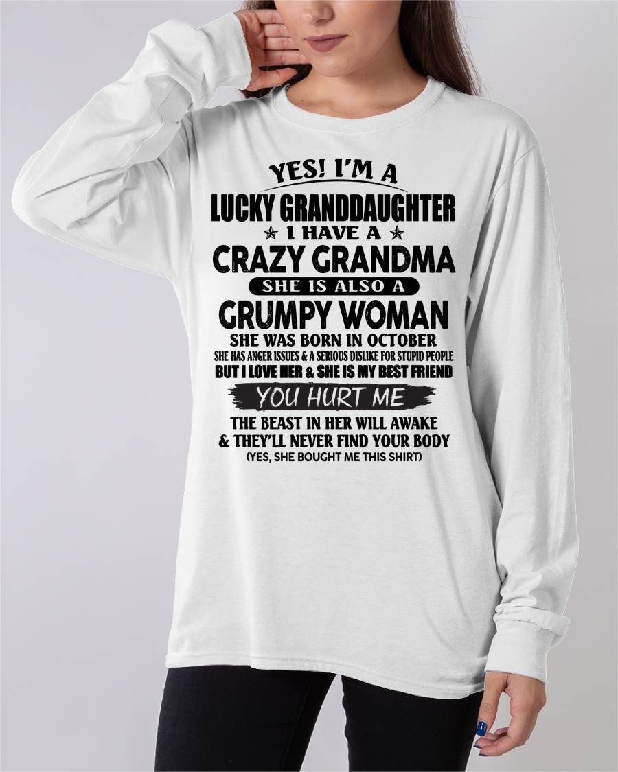 OCTOBER - LUCKY GRANDDAUGHTER OF CRAZY GRANDMA - PERFECT GIFT FROM GRANDMA - snow10 (SKU12-146-10)