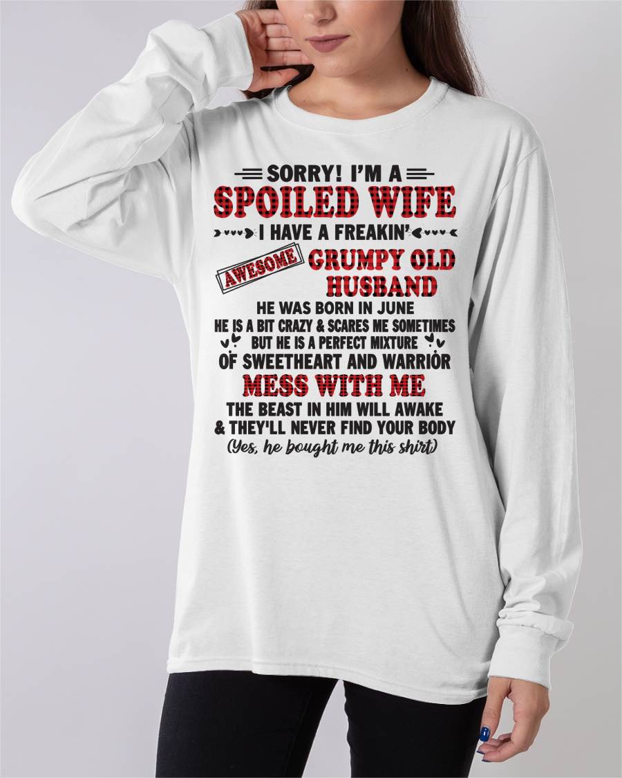 JUNE - SPOILED WIFE OF AWESOME GRUMPY OLD HUSBAND - PERFECT GIFT  FROM HUSBAND - SNOW06 (SKU12-111-06)