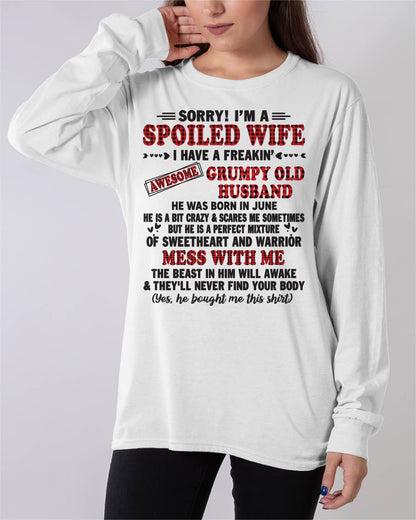 JUNE - SPOILED WIFE OF AWESOME GRUMPY OLD HUSBAND - PERFECT GIFT  FROM HUSBAND - SNOW06 (SKU12-111-06)