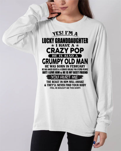 FEBRUARY - LUCKY GRANDDAUGHTER OF CRAZY POP - PERFECT GIFT FOR YOUR GRANDDAUGHTER FROM POP - SNOW02 (SKU12-39-02)