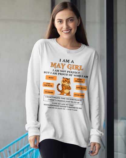 "I AM A MAY GIRL" - Birthday Gift For May Girls - FMA SNOW05 (SKU26T-01-62-05)