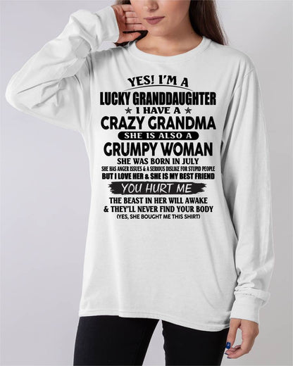 JULY - LUCKY GRANDDAUGHTER OF CRAZY GRANDMA - PERFECT GIFT FROM GRANDMA - SNOW07 (SKU12-146-07)