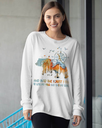 and Into The Forest I Go to Lose My Mind Camping Bear T-Shirt