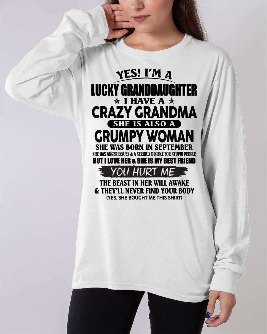 SEPTEMBER - LUCKY GRANDDAUGHTER OF CRAZY GRANDMA - PERFECT GIFT FROM GRANDMA - SNOW09 (SKU12-146-09)
