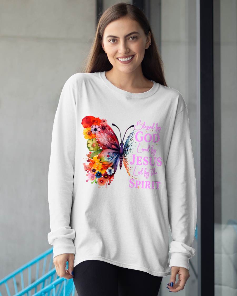 Blessed by God Loved by Jesus Butterfly T-Shirt