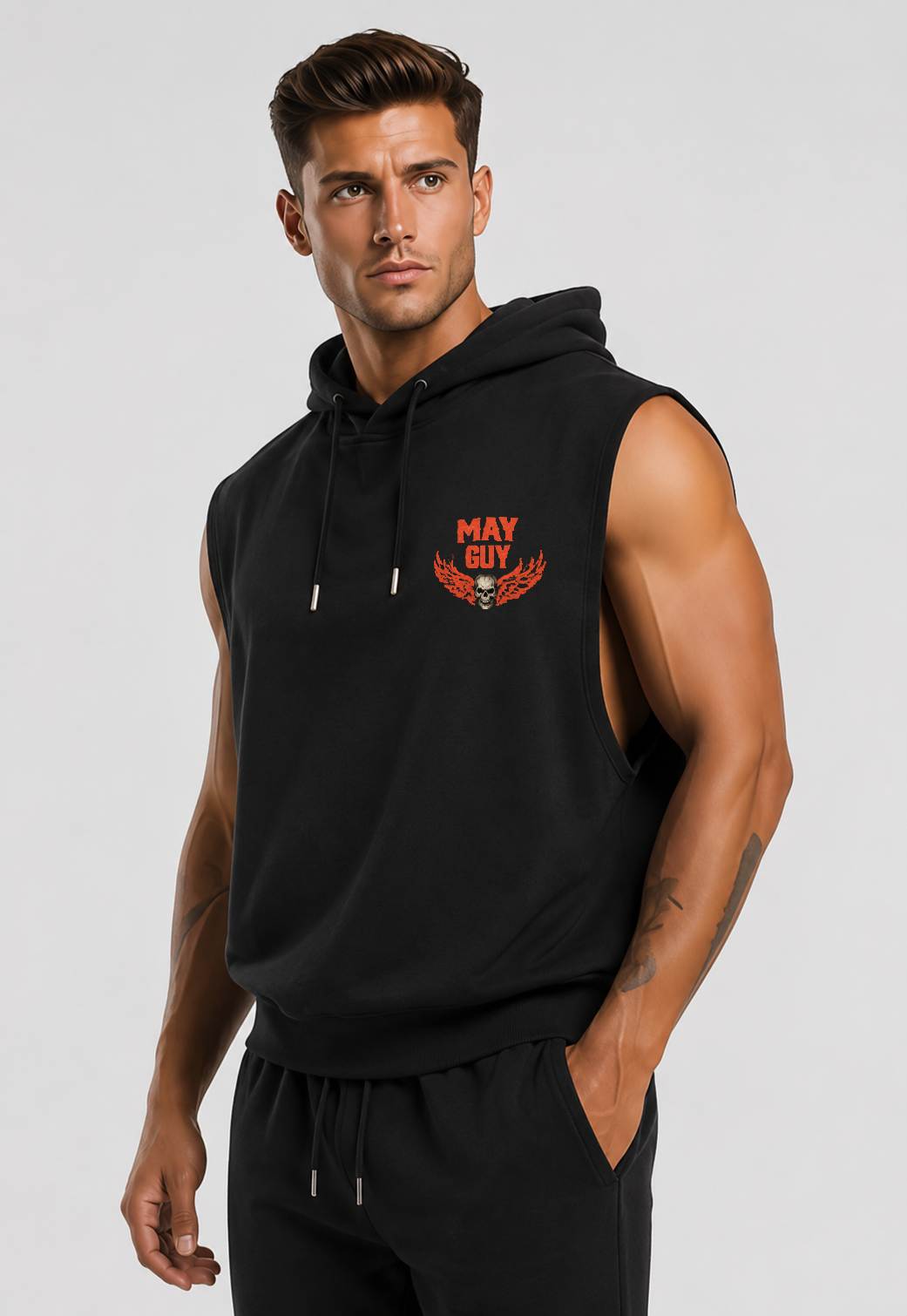 Fully Printed Hooded Vest A09-805 MAY, I'LL JUST SHOOT YOU AND BE DONE WITH IT - SNOW MALE05 (SKU2607-94-05)