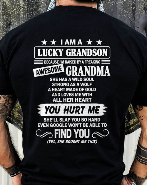 00, I AM A LUCKY GRANDSON - SHIRT FROM GRANDMA TO GRANDSON - SNOW00 (SKU2609-335-00)