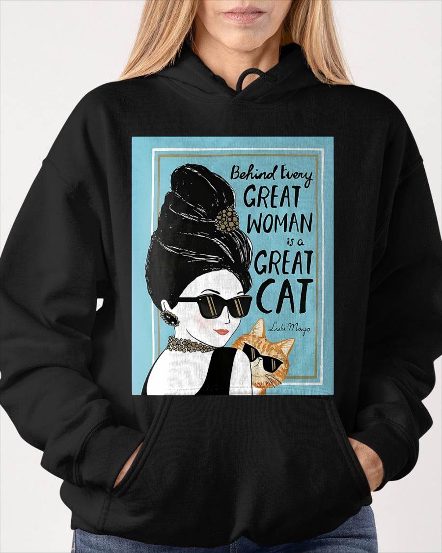 Cats Behind Every Great Woman There Is A Great Cat T-Shirt