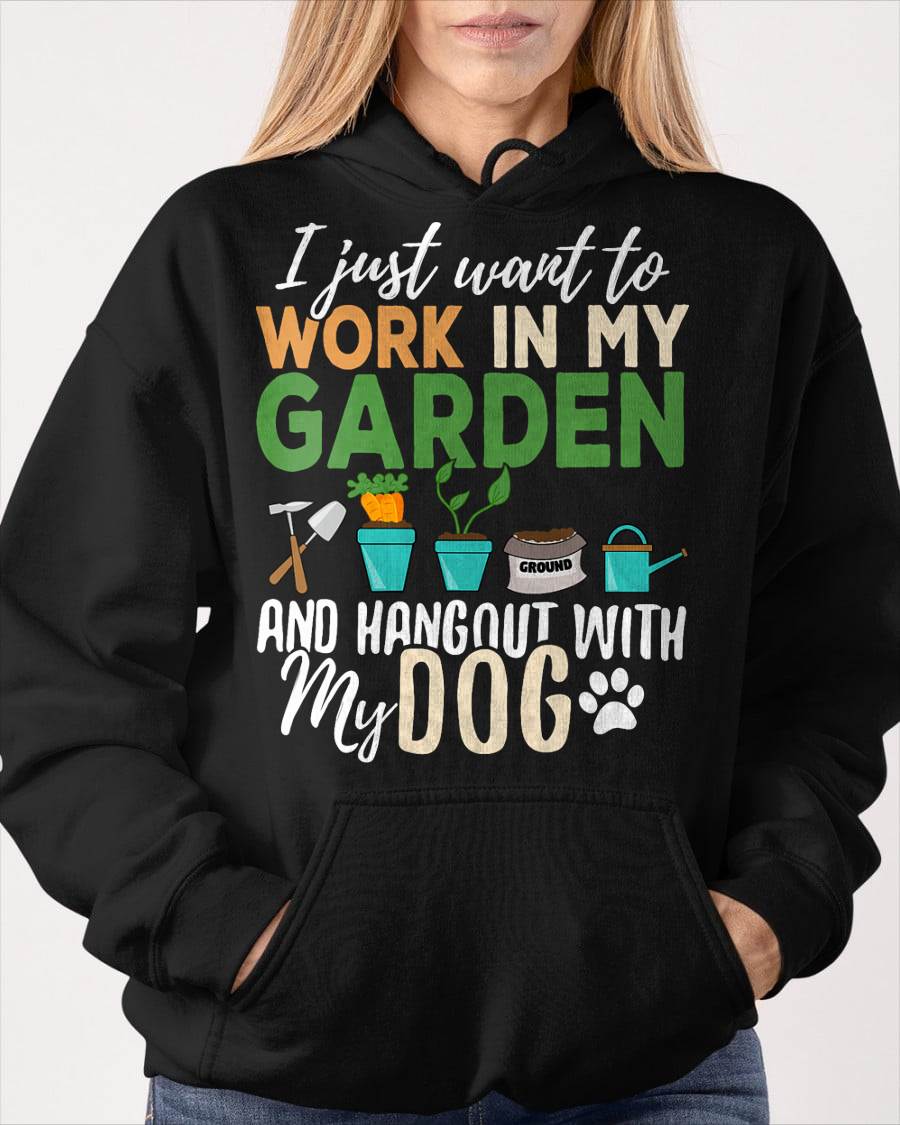 Gardening T-Shirt Dog Lover Gardener Garden Pet Gift Plants T-Shirt
