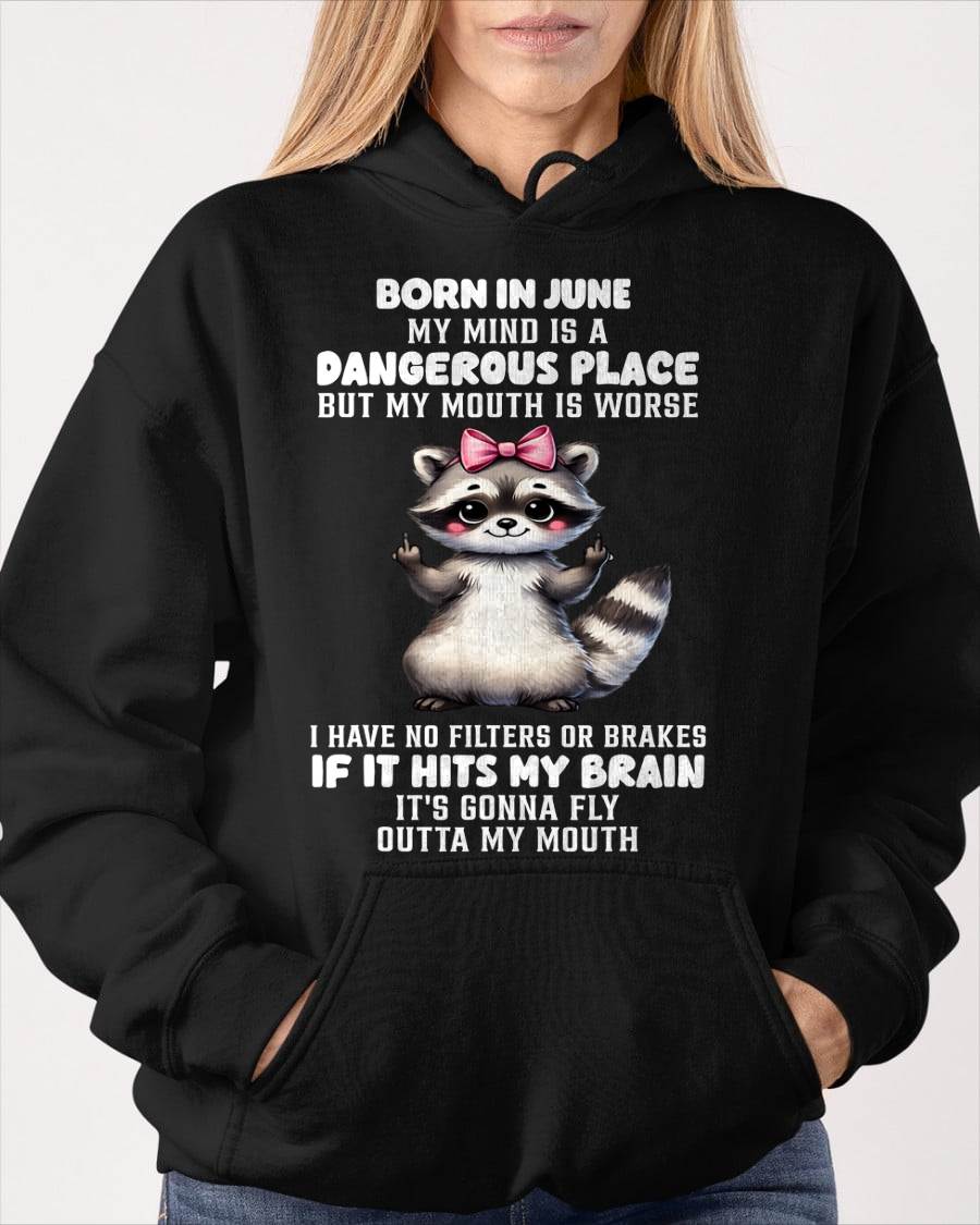 JUNE RACCOON SHIRT, MY MIND IS A DANGEROUS PLACE - SNOW06 (SKU2603-60-06)