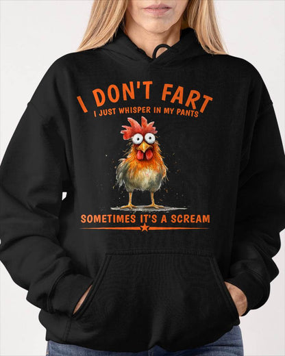 I Don't Fart I Just Whisper in My Pants Chicken Humor T-Shirt