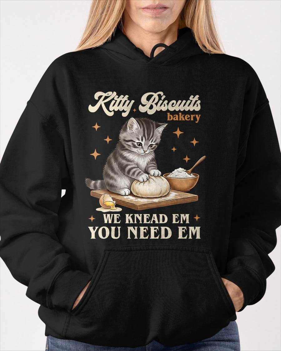 Baking Cat Kitty Biscuits Bakery We Knead Em You Need Em T-Shirt