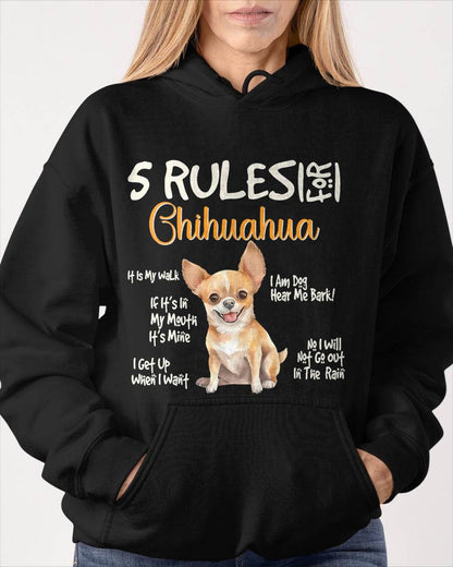5 Funny Rules for Chihuahua Cute Dog Lovers Chihuahuas Owner T-Shirt