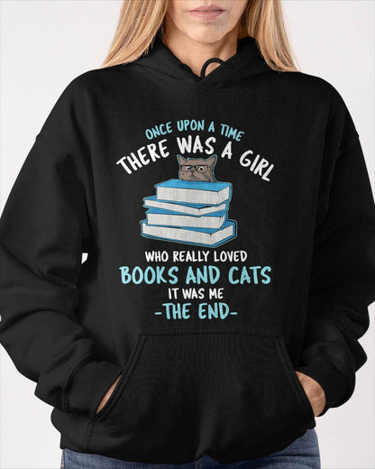 Once Upon a time There was a Girl who Loved Cats and Books T-Shirt