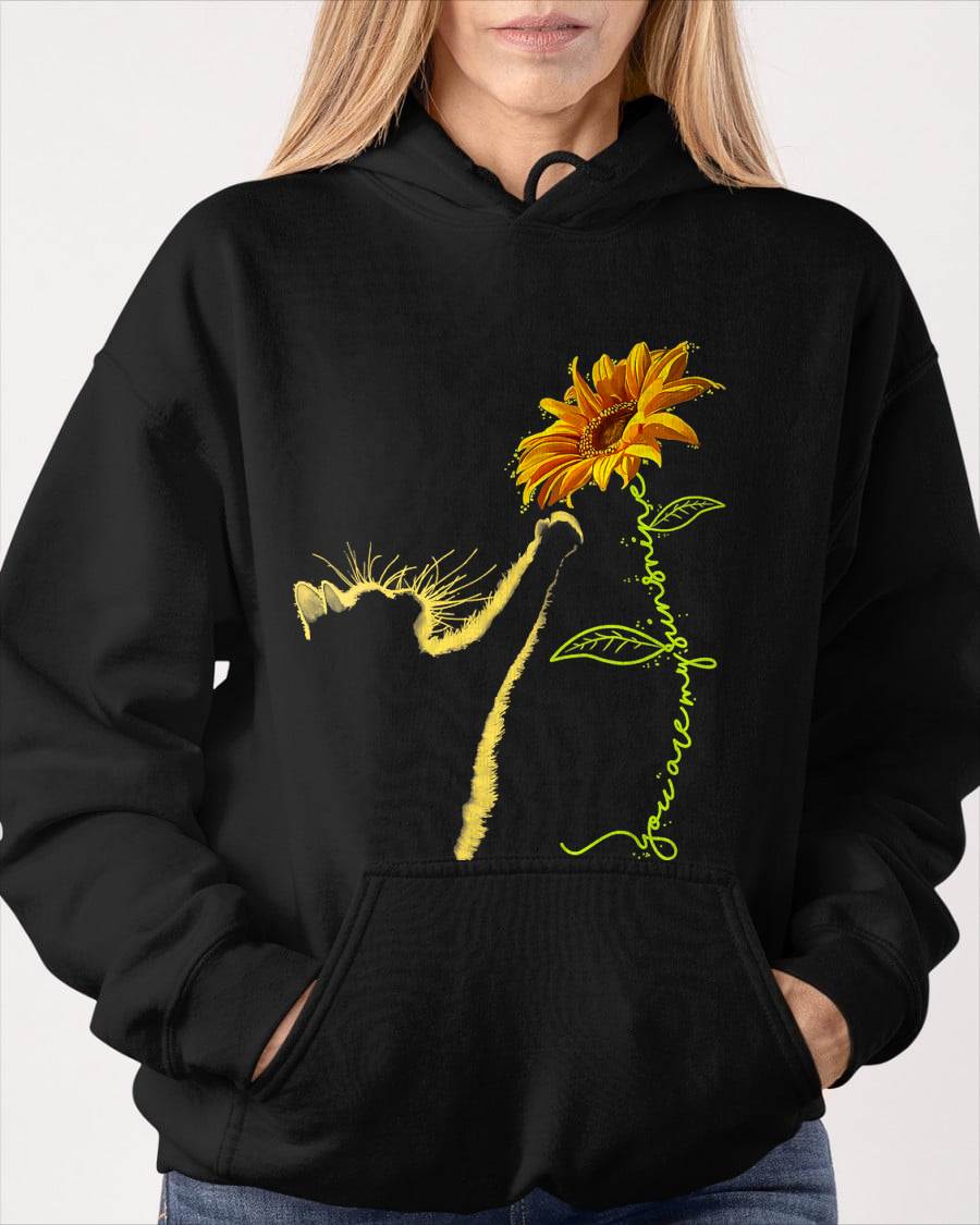 Cat Sunflower Gifts for Cat Lovers, Cat Mom, Cat Lady, Women T-Shirt (SKU-SNOW-04)