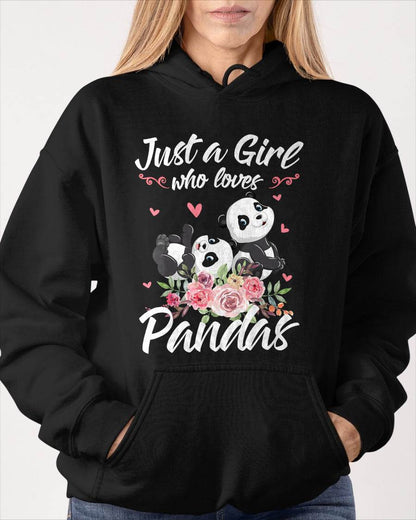 Just A Girl Who Loves Panda Shirt Women Panda Gift T-Shirt