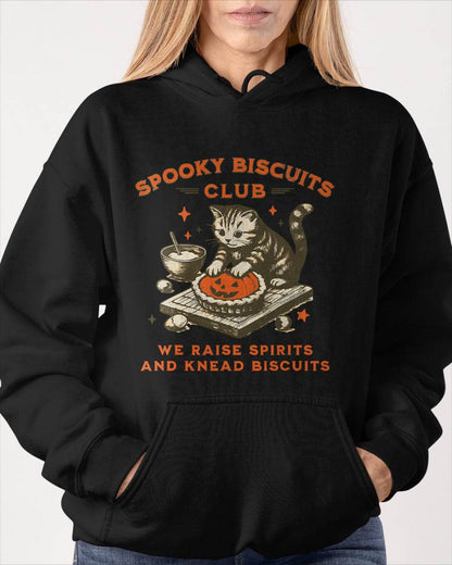 Spooky Biscuits Club Cat, Funny Halloween Baking Tee T-Shirt