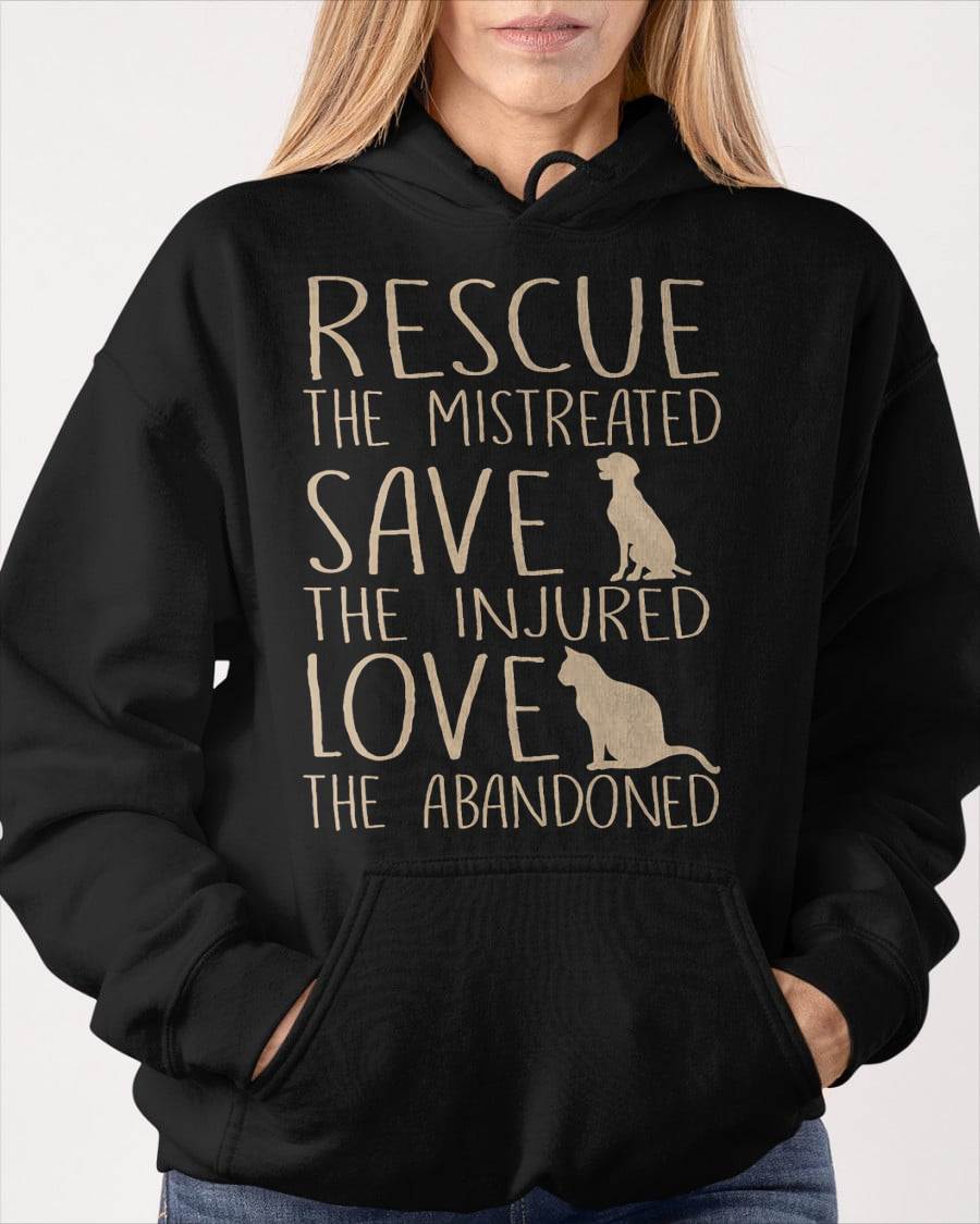 Rescue Save Love - Cute Animal Rescue Dog Cat Lovers T-Shirt