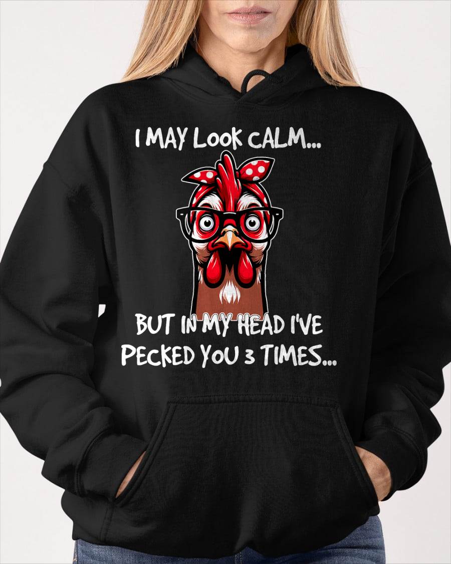 Chicken with Bandana Headband Glasses Funny for Women Girls T-Shirt