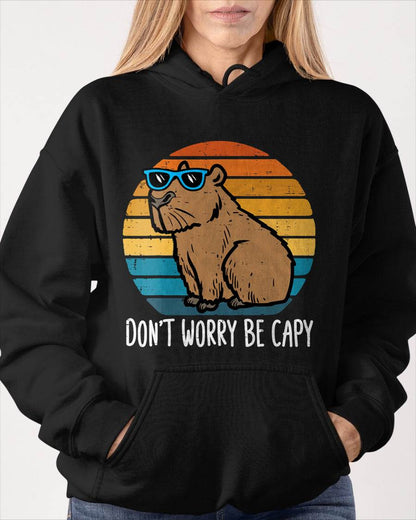 Dont Worry Be Capy Capybara Retro Men Boys Kids Youth Women T-Shirt