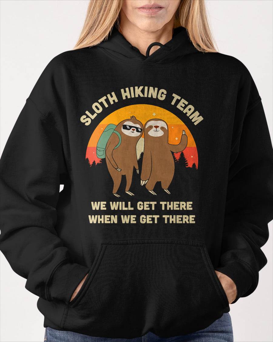 Sloth Hiking Team - Funny Vintage Gift T-Shirt
