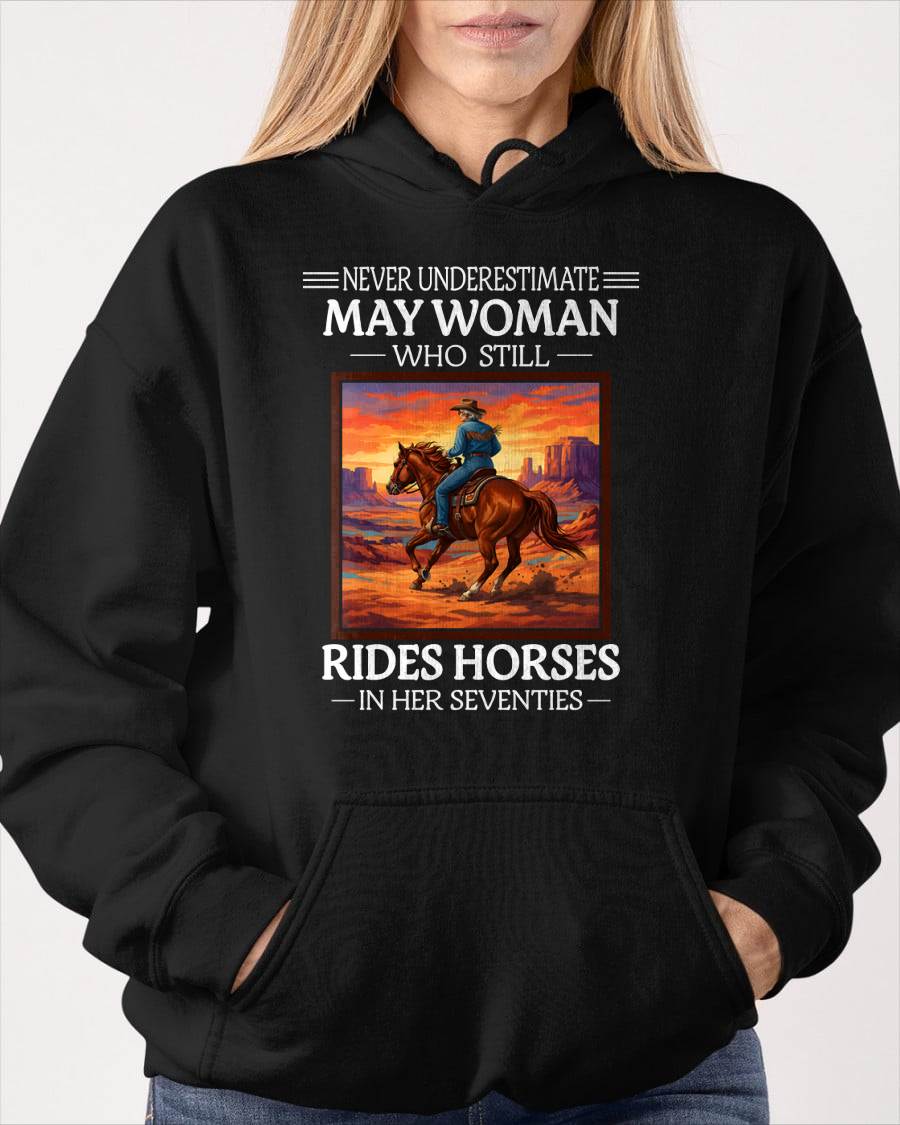 MAY SHIRT, A WOMAN WHO STILL RIDES HORSES IN HER SEVENTIES - SNOW05 (SKU2604-289-05)