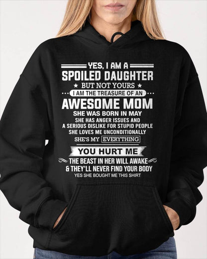 MAY, I AM THE TREASURE OF AN AWESOME MOM - GIFT T SHIRT FROM MOM FOR DAUGHTER - SNOW05 (SKU2603-366-05)