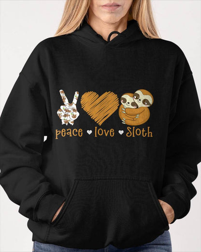 Peace Love Sloth Hand Sign Heart Sloth Lovers T-Shirt
