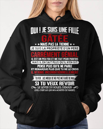 JANVIER, OUI ! JE SUIS UNE FILLE GÂTÉE - GIFT T SHIRT FROM DAD TO DAUGHTER - SNOW FR01 (SKU2606-247-01)