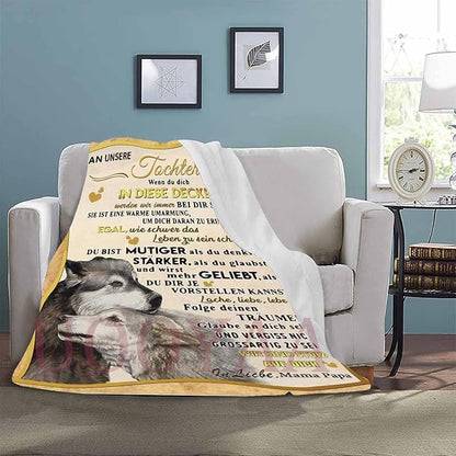 Besonderes Geschenk für deine Tochter – Decke von Mama Papa