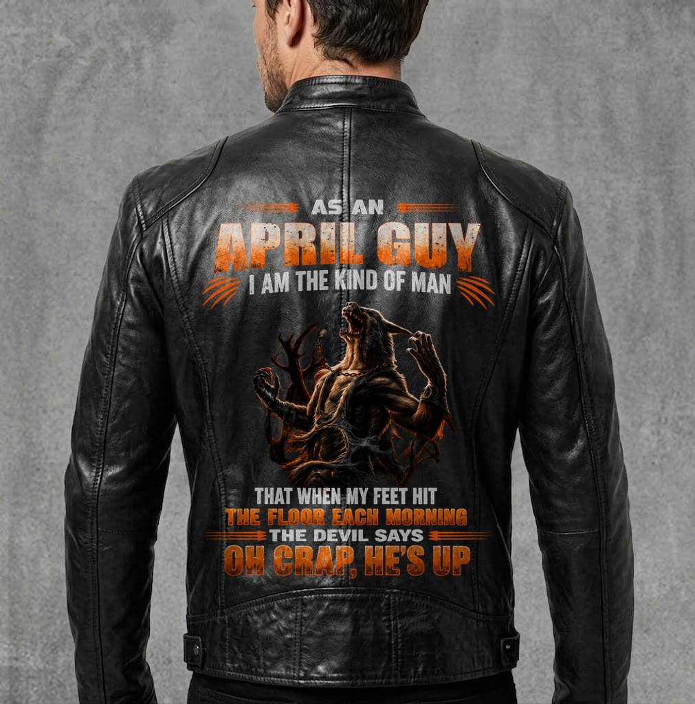APRIL Motorcycle Leather Jacket（GC) A09-258-THE DEVIL SAYS OH CRAP, HE'S UP - SNOW MALE04 (SKU2607-82-04)