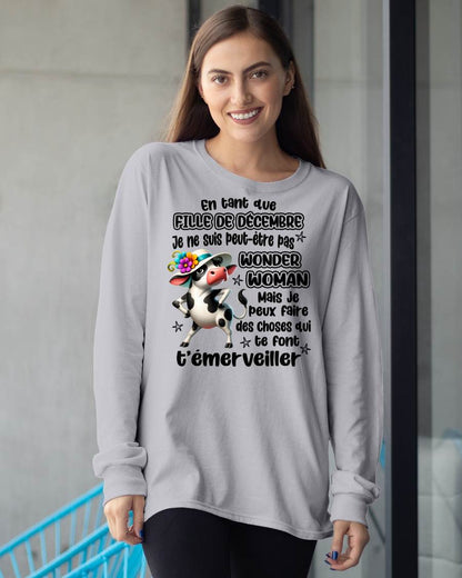 DÉCEMBRE SHIRT Je ne suis peut-être pas WONDER WOMAN - SNOW12 (SKU2605-39-12)