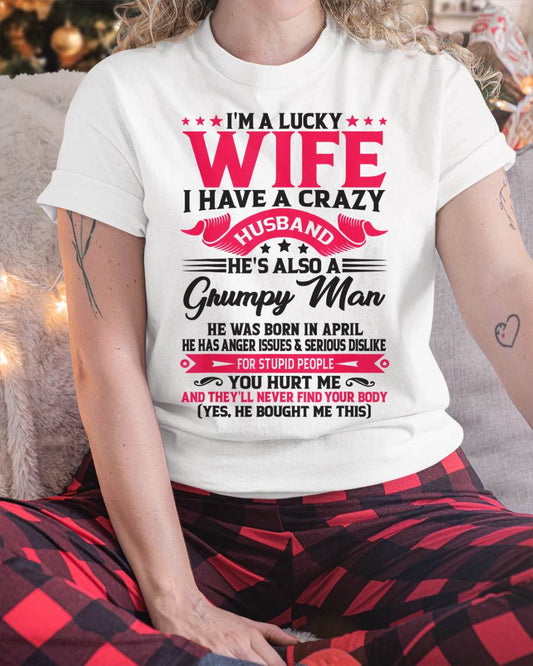 APRIL - TO MY WIFE - I'M A LUCKY WIFE - GIFT FROM HUSBAND - SNOW04 (SKU10-136-04)