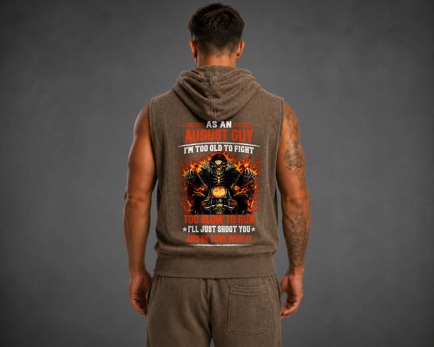 Fully Printed Hooded Vest A09-805 AUGUST, I'LL JUST SHOOT YOU AND BE DONE WITH IT - SNOW MALE08 (SKU2607-94-08)