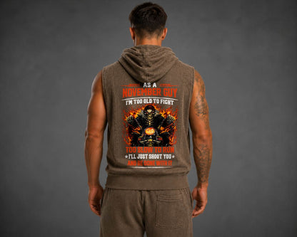 Fully Printed Hooded Vest A09-805 NOVEMBER, I'LL JUST SHOOT YOU AND BE DONE WITH IT - SNOW MALE11 (SKU2607-94-11)