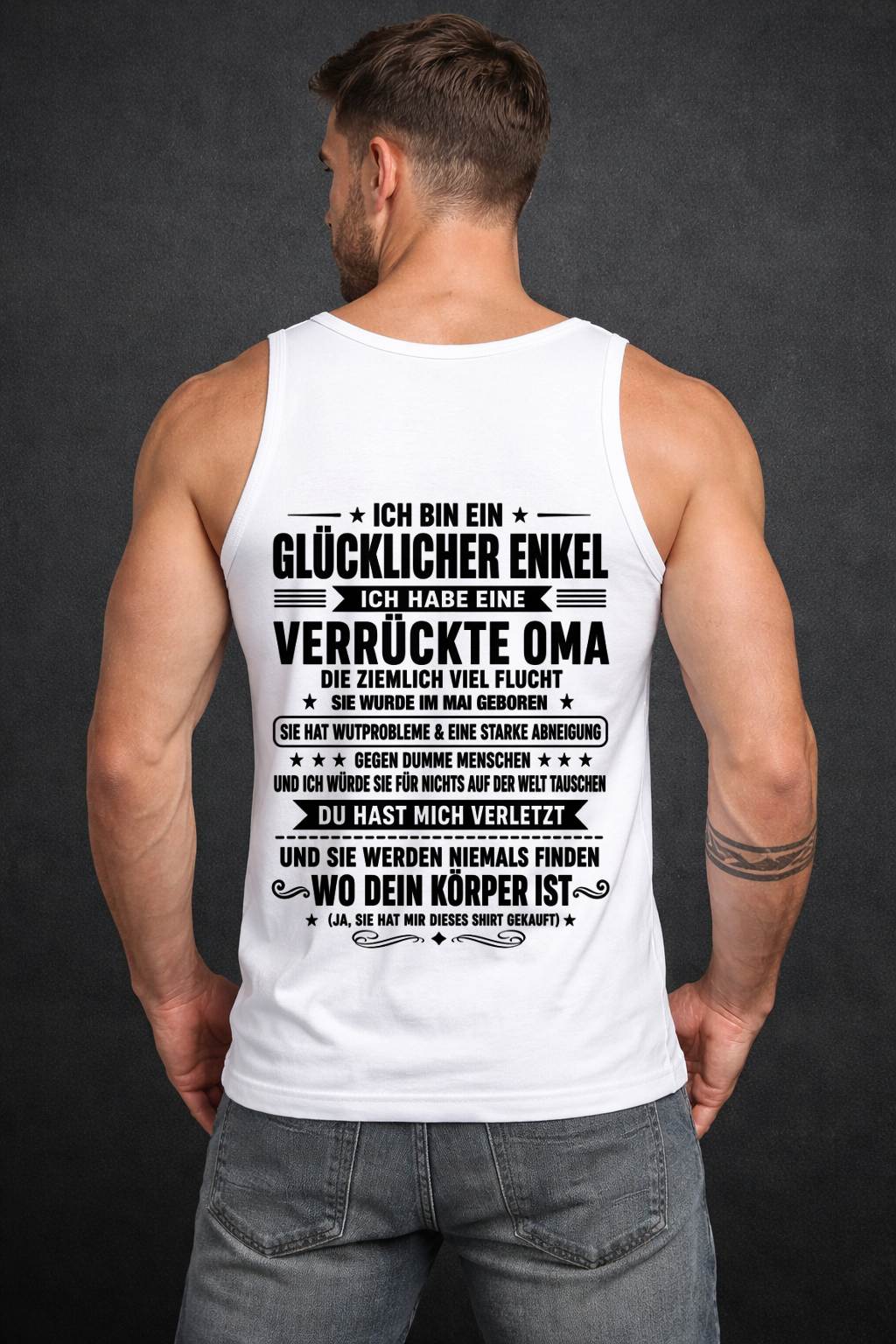 MAI SHIRT, ICH BIN EIN GLÜCKLICHER ENKEL - VON DER OMA FÜR DEN ENKEL - SNOW05 (SKU2608-516-05)