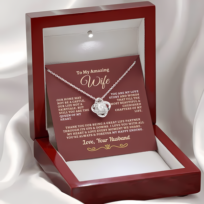 TO MY WIFE FROM HUSBAND - Premium Love Knot Necklace