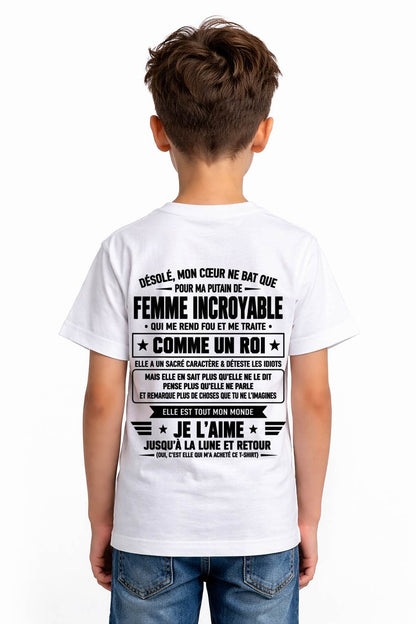 JE L’AIME JUSQU’À LA LUNE ET RETOUR - T-SHIRT DE FEMME POUR SON MARI - SNOW00 (SKU2609-32-00)