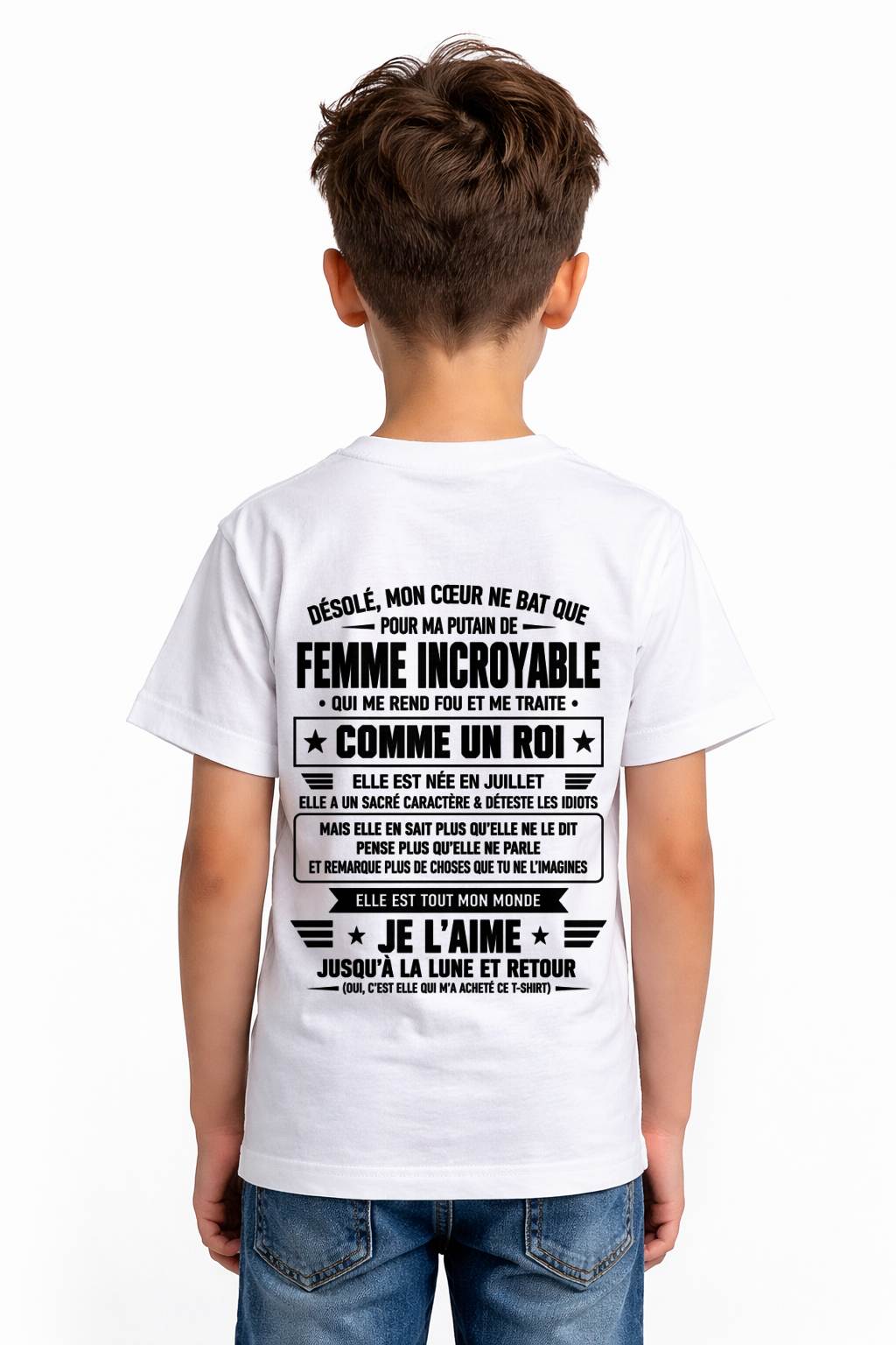 JUILLET T-SHIRT, JE L’AIME JUSQU’À LA LUNE ET RETOUR - T-SHIRT DE FEMME POUR SON MARI - SNOW07 (SKU2609-32-07)