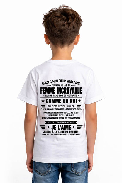 JUILLET T-SHIRT, JE L’AIME JUSQU’À LA LUNE ET RETOUR - T-SHIRT DE FEMME POUR SON MARI - SNOW07 (SKU2609-32-07)