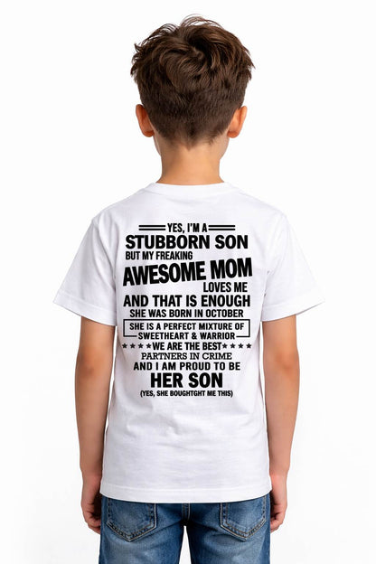 OCTOBER, WE ARE THE BEST PARTNERS IN CRIME - GIFT SHIRT FROM MOM TO SON - SNOW10 (SKU2603-189-10)