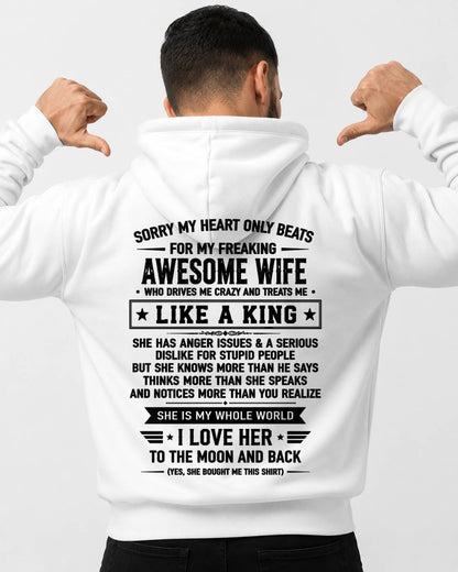 MY WIFE TREATS ME LIKE A KING - SHIRT FROM WIFE TO HUSBAND - SNOW00 (SKU2608-608-00)