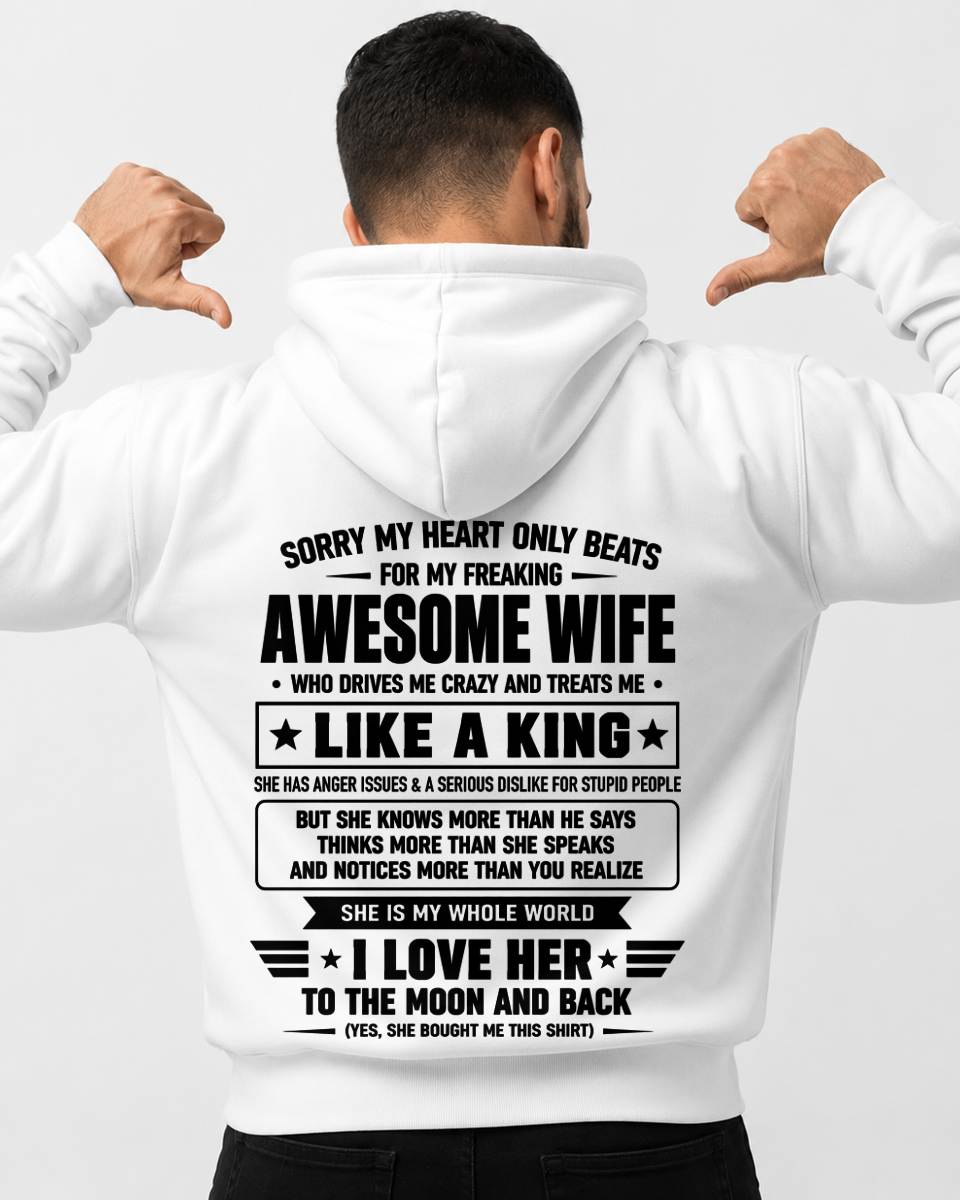 MY WIFE TREATS ME LIKE A KING-SHIRT FROM WIFE TO HUSBAND-SNOW00 (SKU2608-615-00)