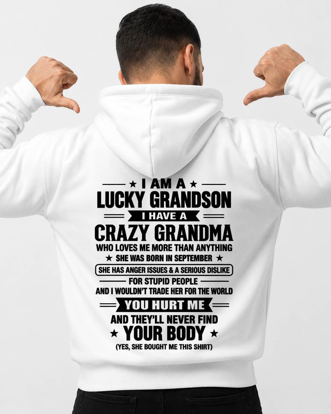 SEPTEMBER, I HAVE A CRAZY GRANDMA - SHIRT FROM GRANDMA TO GRANDSON - SNOW09 (SKU2609-220-09)
