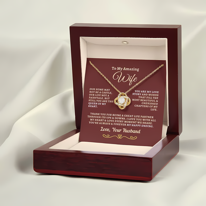 TO MY WIFE FROM HUSBAND - Premium Love Knot Necklace