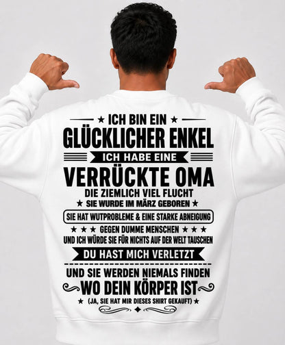 MÄRZ SHIRT, ICH BIN EIN GLÜCKLICHER ENKEL - VON DER OMA FÜR DEN ENKEL - SNOW03 (SKU2608-516-03)